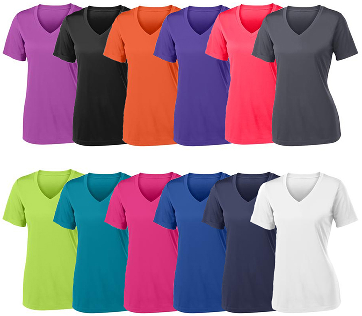 True Sport V-Neck- Moisture wicking tech tee for women